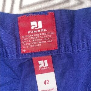 PJ MARK Royal‎ Blue Cargo Shorts Men Size 42 Spell Out Logo